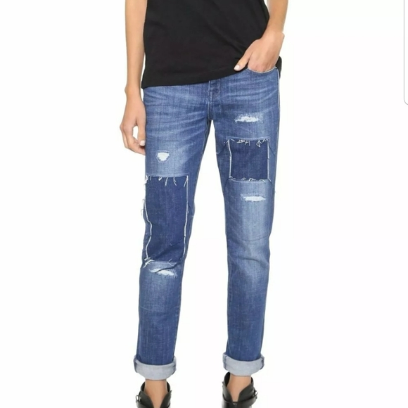 Madewell Patched Up Slim Boyjean Boy Jean Boyfrien - Picture 1 of 7
